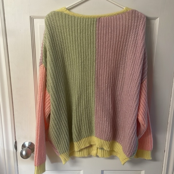 Princess Polly Naomi multicoloured V neck oversized cardigan women’s size L/XL - Picture 7 of 14